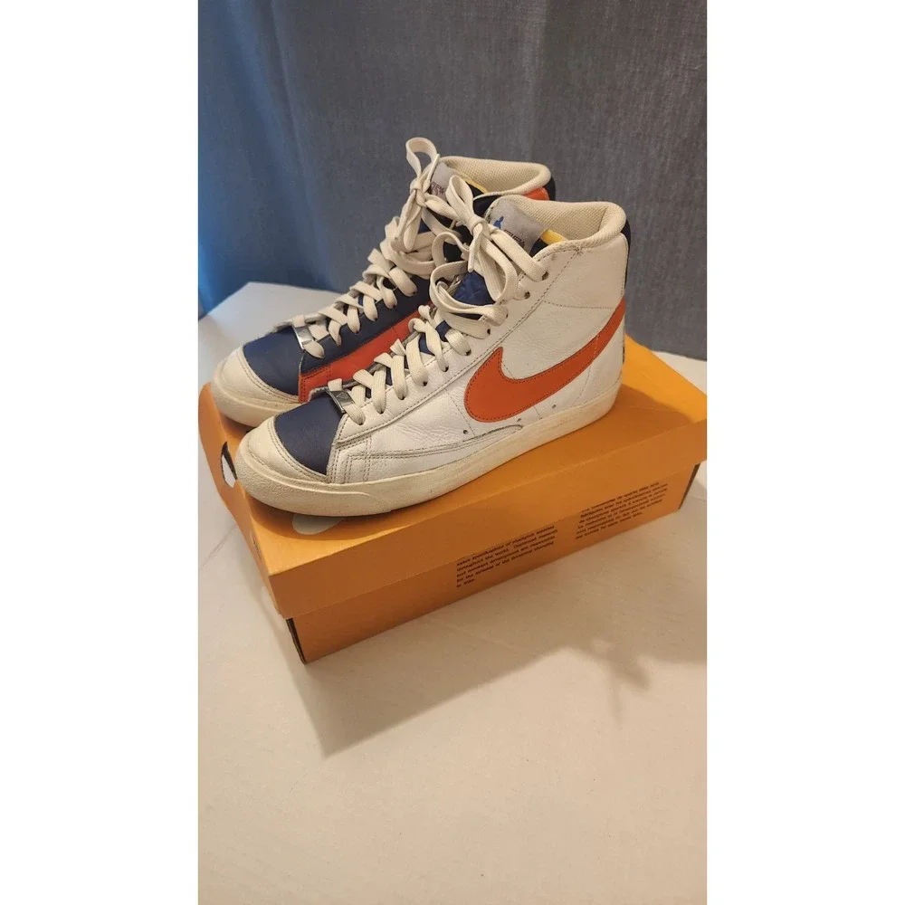 Nike Blazer Mid 77 EMB NBA 75th Anniversary White Orange Men‎ Casual size 8